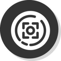 Focus Glyph Grey Circle Icon vector