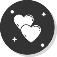 Love Glyph Grey Circle Icon vector