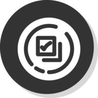 Checkmark Glyph Grey Circle Icon vector