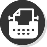 Typewriter Glyph Grey Circle Icon vector