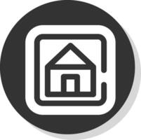 Home Glyph Grey Circle Icon vector