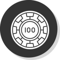 Chip Glyph Grey Circle Icon vector