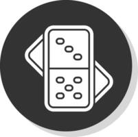 Domino Glyph Grey Circle Icon vector