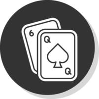 póker glifo gris circulo icono vector