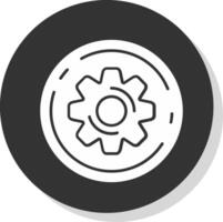 Settings Glyph Grey Circle Icon vector