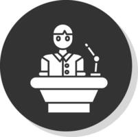 Lecturer Glyph Grey Circle Icon vector