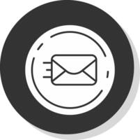 Send Glyph Grey Circle Icon vector