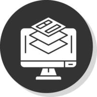 Layer Glyph Grey Circle Icon vector