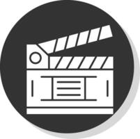 Clapperboard Glyph Grey Circle Icon vector