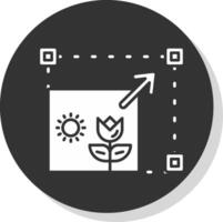 Resizing Glyph Grey Circle Icon vector