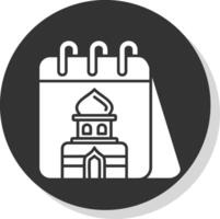 Calendar Glyph Grey Circle Icon vector