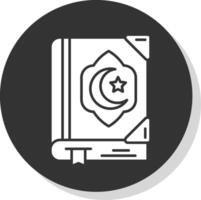 Quran Glyph Grey Circle Icon vector