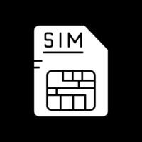 sim glifo invertido icono vector