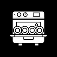 Dishwasher Glyph Inverted Icon vector