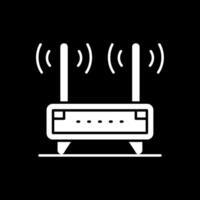 Router Glyph Inverted Icon vector