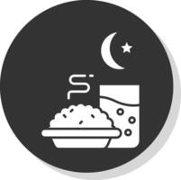 iftar glifo gris circulo icono vector