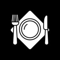 Cutlery Glyph Inverted Icon vector