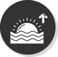 Sunrise Glyph Grey Circle Icon vector