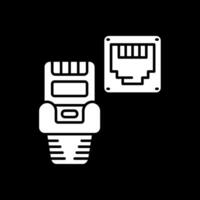 Ethernet Glyph Inverted Icon vector