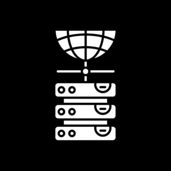 icono de glifo de base de datos invertido vector