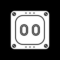 Socket Glyph Inverted Icon vector