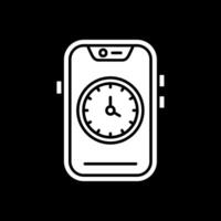 Time Glyph Inverted Icon vector