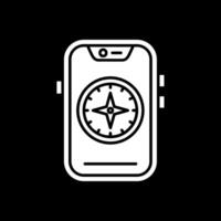 Compass Glyph Inverted Icon vector