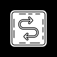 Zigzag Glyph Inverted Icon vector