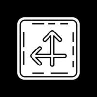 Intersect Glyph Inverted Icon vector