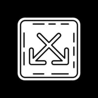 Intersect Glyph Inverted Icon vector