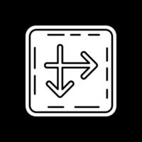 Intersect Glyph Inverted Icon vector