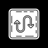 Zigzag Glyph Inverted Icon vector