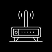 Modem Line Inverted Icon vector