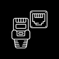 Ethernet Line Inverted Icon vector