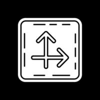 Intersect Glyph Inverted Icon vector