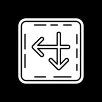 Intersect Glyph Inverted Icon vector