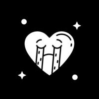 Cry Glyph Inverted Icon vector