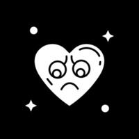 Sad Glyph Inverted Icon vector