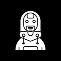 Robot Glyph Inverted Icon vector