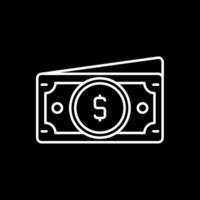 Dollar Line Inverted Icon vector