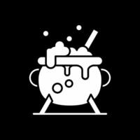 Cauldron Glyph Inverted Icon vector