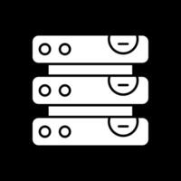 Database Glyph Inverted Icon vector