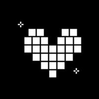 Pixels Glyph Inverted Icon vector