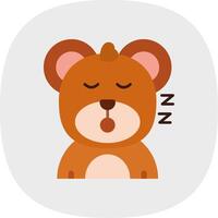 Sleep Flat Curve Icon vector