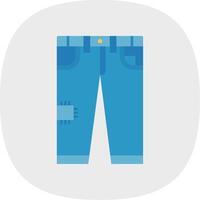 pantalones plano curva icono vector