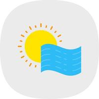 Fog Flat Curve Icon vector