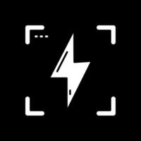 icono de glifo de flash invertido vector