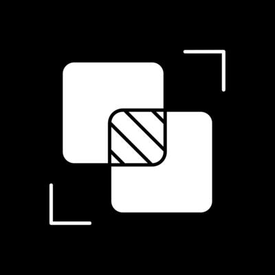 Intersect Glyph Inverted Icon