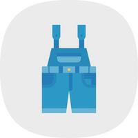 Overalls Flat Curve Icon vector