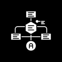 icono de glifo de diagrama de flujo invertido vector